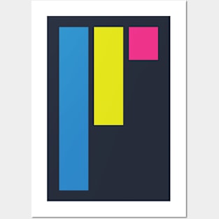 neon color blocks Posters and Art